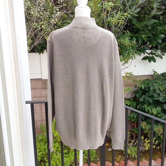Tommy Bahama Men's Sweater Size L Cotton Gray Long Sleeve Pullover Short Zipper - Picture 7 of 8